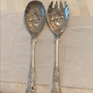 Pineapple/Grapes Vintage Silver-Plated Serving Utensils